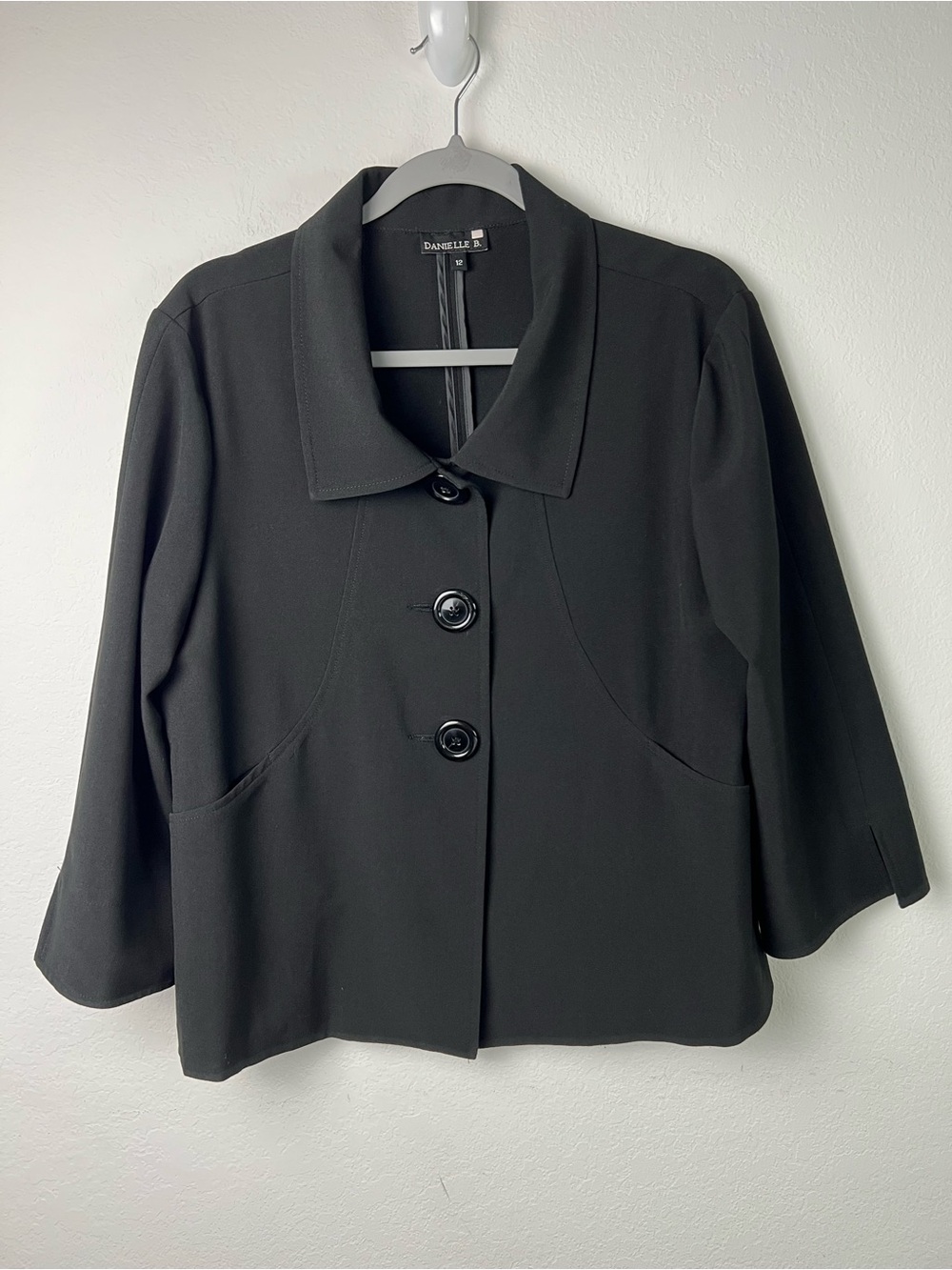 Danielle B Black Big Button Office Evening Party Blazer Jacket